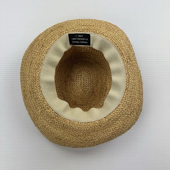 Mary Lake Thompson Straw Sun Hat Bee Ribbon Band Wide Brim Garden Cottage main image 6